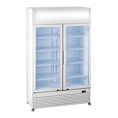 Royal Catering RCGK-600C Nevera Expositora de Bebidas Frigorifico Botellas Nevera para Bebidas Refrigerador (600 L, 2–10 °C, 400 W, 112,5x56,5x196 cm) Blanco