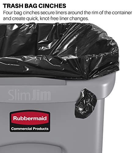 Rubbermaid Commercial Products 1955959 Cubo de Basura con Ranuras de Ventilación, 60 L, Negro