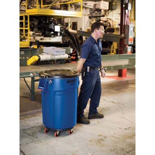 Rubbermaid Commercial Products FG261000GRAY Brute - Cubo de basura fabricado de plástico, capacidad de 37.6 l, apto para uso con alimentos con revestimiento, color gris
