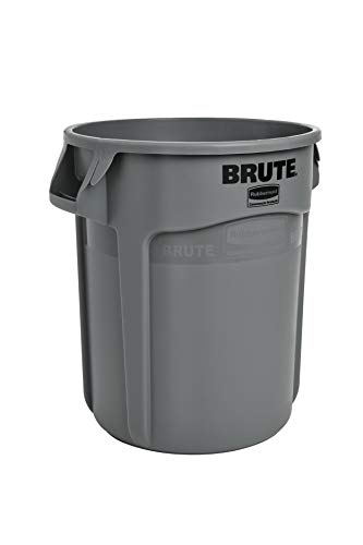 Rubbermaid Commercial Products FG261000GRAY Brute - Cubo de basura fabricado de plástico, capacidad de 37.6 l, apto para uso con alimentos con revestimiento, color gris