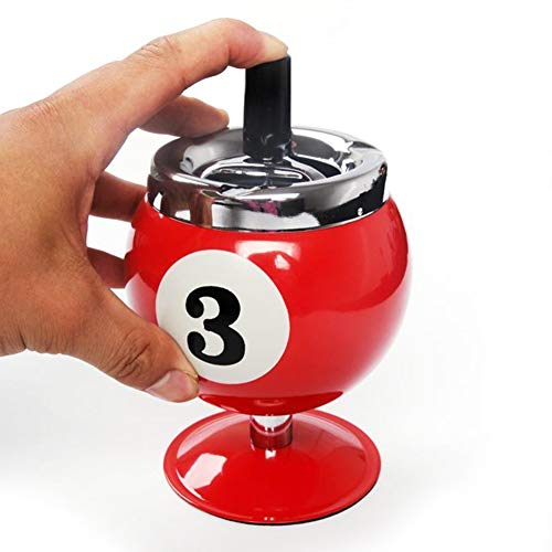 RUIXFFT Bola de Billar Cenicero, Creativo Empuje hacia Abajo Cigarrillos cenicero sin Base metálica Fumadores Cenicero for Uso en Interiores o al Aire Libre (Color : Orange)