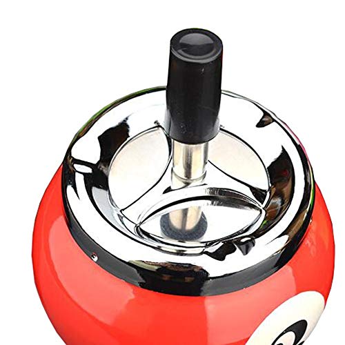 RUIXFFT Bola de Billar Cenicero, Creativo Empuje hacia Abajo Cigarrillos cenicero sin Base metálica Fumadores Cenicero for Uso en Interiores o al Aire Libre (Color : Orange)