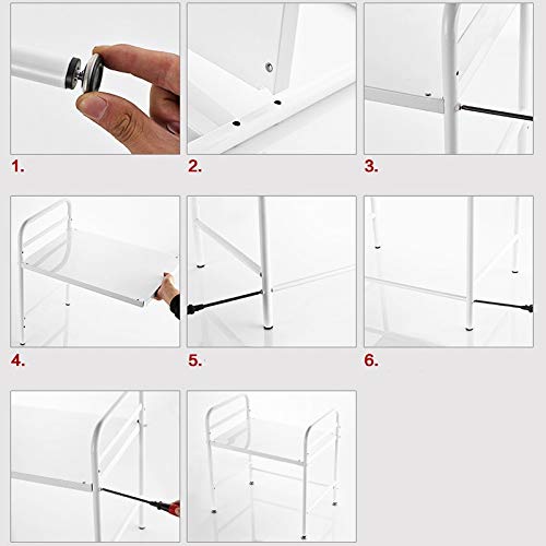 RUNWEI Horno de microondas Rack Tipo de Piso Soporte de Almacenamiento de Cocina Rack Multifuncional (Color : White, Size : 53cm)