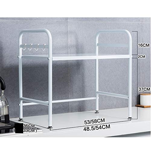 RUNWEI Horno de microondas Rack Tipo de Piso Soporte de Almacenamiento de Cocina Rack Multifuncional (Color : White, Size : 53cm)