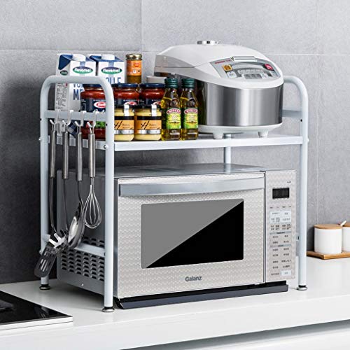 RUNWEI Horno de microondas Rack Tipo de Piso Soporte de Almacenamiento de Cocina Rack Multifuncional (Color : White, Size : 53cm)