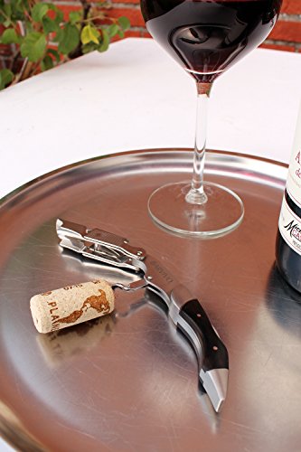 Sacacorchos para meseros profesionales de BARVIVO – Destapador usado por meseros, sommeliers y barmans del mundo para abrir botellas de cerveza y vino. Hecho de acero inoxidable y madera de ébano.