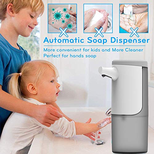 SACHUKOT Dispensadores de loción y de jabón 450ML,Dispensador de Jabón Automático Sensor de Movimiento Inteligente y Impermeable IPX4, Recargable Dosificador Jabon Espuma con USB para Cocina, Baño