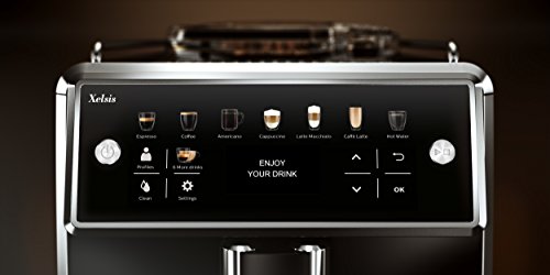 Saeco sm7580/00 Xelsis – Cafetera automática, pantalla LED con teclas de marcación directa, hygie de Steam, 1.7 L, color negro