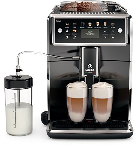 Saeco sm7580/00 Xelsis – Cafetera automática, pantalla LED con teclas de marcación directa, hygie de Steam, 1.7 L, color negro