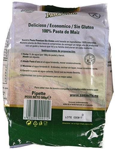 Sam Mills Pipette de Maíz sin Gluten - 12 Paquetes de 500 gr - Total: 6000 gr