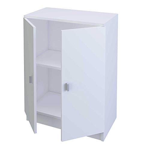Samblo S9915 Senchi - Armario Bajo de Cocina con 2 Puertas, Blanco, 34 x 60 x 80 cm