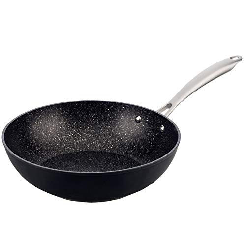 San Ignacio Wok Apta para Inducción, Negro, 28 cm. diámetro