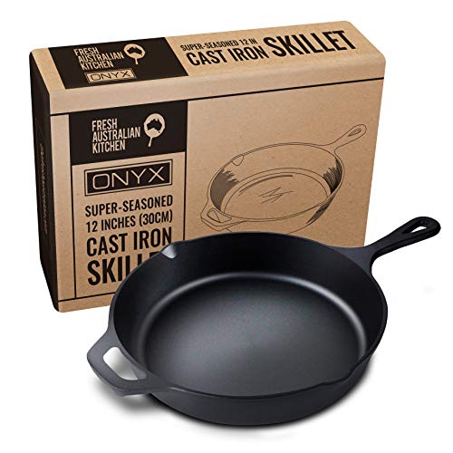 Sartén de hierro fundido Fresh Australian Kitchen super-pre-sazonado pulido de 30 cm