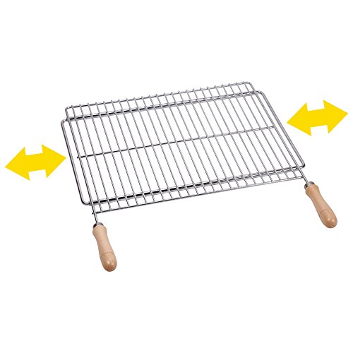 SAUVIC 8160400 - Parrilla Barbacoa Zincada Extensible 600x400 mm