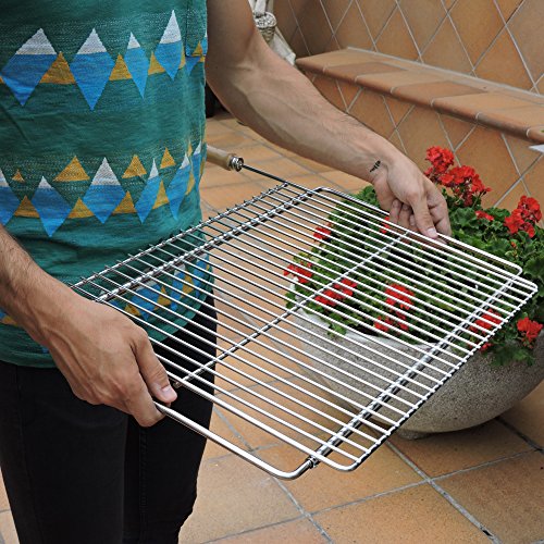 SAUVIC 8160400 - Parrilla Barbacoa Zincada Extensible 600x400 mm