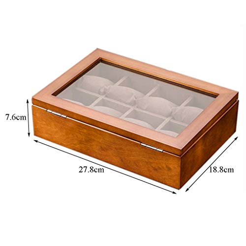 SBSNH Caja de Almacenamiento-Reloj de Pulsera de Techo corredizo de Madera Retro Europeo Caja de exhibición Caja de joyería Caja de Almacenamiento