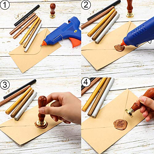Schneespitze 10 Piezas Barra de Cera de Sello kit,Palo de Lacre,Sellado de Cera Palos de Sellado,Vintage Sello de Cera para Invitaciones De CumpleañOs Y Bodas