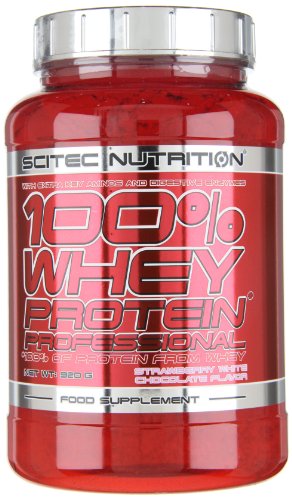 Scitec Nutrition 100% Whey Protein Professional Proteína Fresa, Chocolate Blanco 920 g