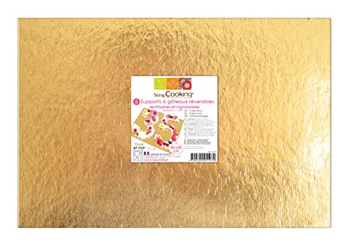 Scrapcooking 5197 - Soporte para tartas, 5 unidades, color dorado y negro