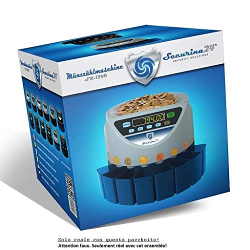 Securina24 SR1200BBB - Contador de monedas automático, color negro