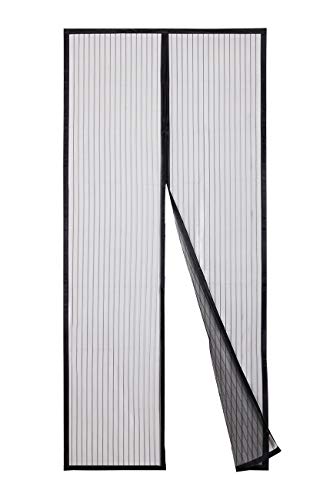Sekey Cortina Magnética de Puerta a Prueba de Mosquito para Puertas de Madera, Puertas de Hierro, Puertas Metálicas, Puertas del Balcón, Puertas de RV, Cierre Magnético Automático,200 x 80 cm, Negro