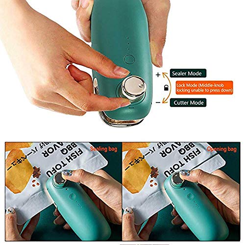 Sellador del vacío Sous Vide Mini sellador del bolso, bolsa de mano portable del sellador plástico, bolsas portátil de mano Mini sellador de calor Cocina sellador for el plástico de almacenamiento de