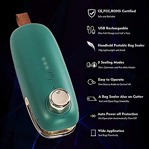 Sellador del vacío Sous Vide Mini sellador del bolso, bolsa de mano portable del sellador plástico, bolsas portátil de mano Mini sellador de calor Cocina sellador for el plástico de almacenamiento de