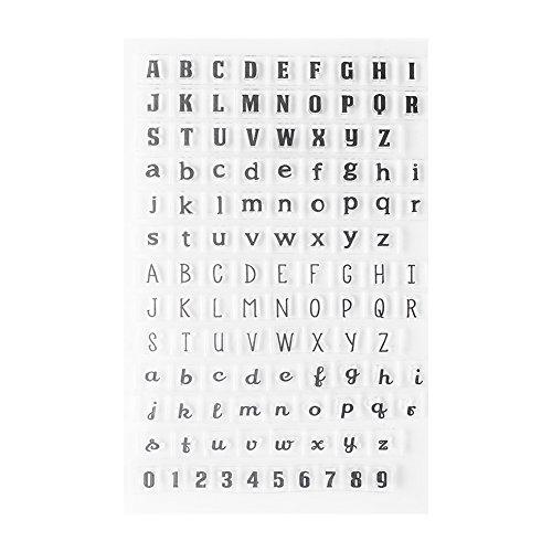 Sellos de Silicona Letras del Alfabeto Números Sets de Sellado Niños Adulto DIY Craft Scrapbooking Tarjeta Que Hace Diario Álbum Decorar Papelería Herramienta(mayúscula + minúscula)