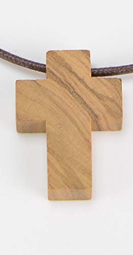 Sentimiento y Devoción Colgante Hombre o Collar Mujer Cruz Madera de Olivo de Belén