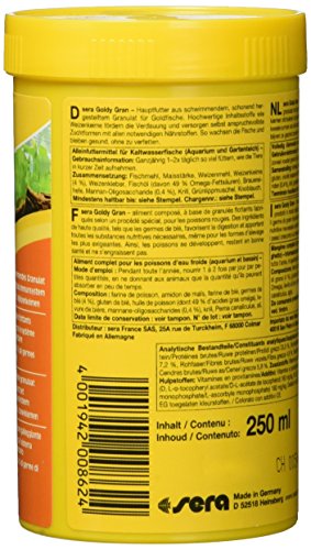 Sera Nature Alimento granulado para Carpas Doradas Grandes con un 4% de harina de Insectos, 250