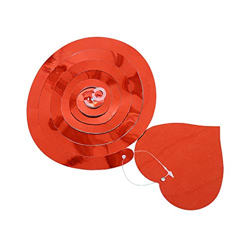 SERWOO 24pcs Corazón Guirnalda Colgante Espiral PVC Decorativa Decoración Adorno Boda Fiesta San Valentín Navidad Bautizo Techo Ventana Puerta (Largo: 86cm) (24pcs, Corazón, Rojo)