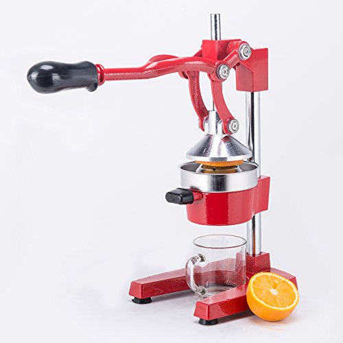Sfeomi Exprimidor de Frutas Manual Exprimidor de Naranjas Comercial Exprimidor de Cítricos de Grado Comercial para Granada, Limón y Naranja para el Hogar, Restaurante (Rojo)