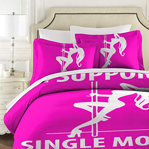 SFWER I Support Juego de edredones de Dormitorio con Funda nórdica para Madres Individuales Tamaño de 86 'x 70' Juego de Cama de 3 Piezas con 2 Fundas de Almohada con Cierre de Cremallera