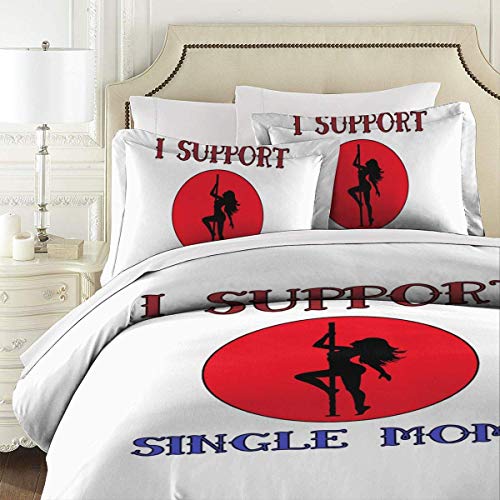 SFWER I Support Juego de edredones de Dormitorio con Funda nórdica para Madres Individuales Tamaño de 86 'x 70' Juego de Cama de 3 Piezas con 2 Fundas de Almohada con Cierre de Cremallera
