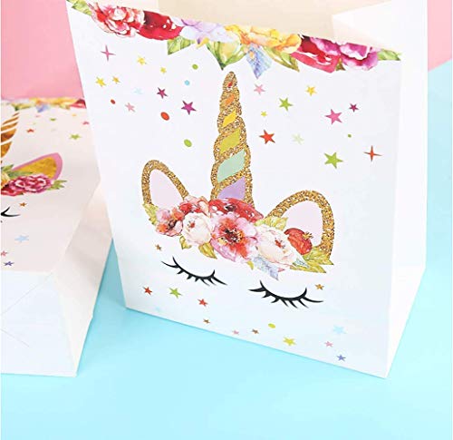 Shuny 25 Piezas Bolsa Regalo Bolsa Dulces,Bolsas de Papel de Unicornio con Mango,Bolsas Papel Unicornio,para Fiesta Cumpleaños Party Caramelo