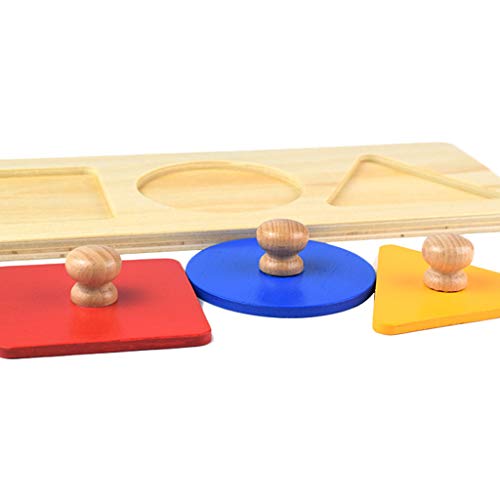 Sichuan Montessori Redondo/triángulo/Cuadrado apilamiento Tablero a Juego geometría Rompecabezas Juguete Herramienta educativa temprana
