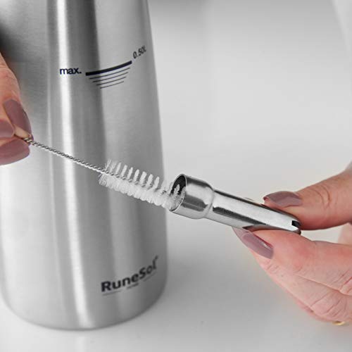 Sifón Cocina Espumas, Acero Inoxidable | Sifón de Nata + 3 boquillas Decorativas de Acero Inoxidable | Sifón de Crema Batida, para Hacer cremas, Helados y más | utiliza cartuchos de N20 (no incluido)