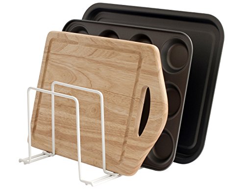 simplywire - Soporte Bandejas de horno, bandejas y tablas - Portapentole - Organizador de Cocina - Blanco
