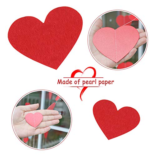 SIMUER Purpurina Love Corazón Baner Guirnalda De Corazón Roja Pequeña Decoración De Fiesta De Día De San Valentín para Proposición Boda Fondo De Foto