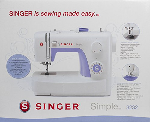 Singer Simple 3232 - Máquina de coser mecánica, 32 puntadas, 120 V, color blanco