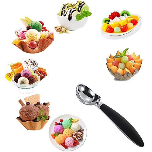 Sinogoods Cucharas de helado, Cuchara para Helado Acero Inoxidable, para Galleta, Masa, Bolas de Carne, Platos de Arroz, Helado Cuchara Herramienta