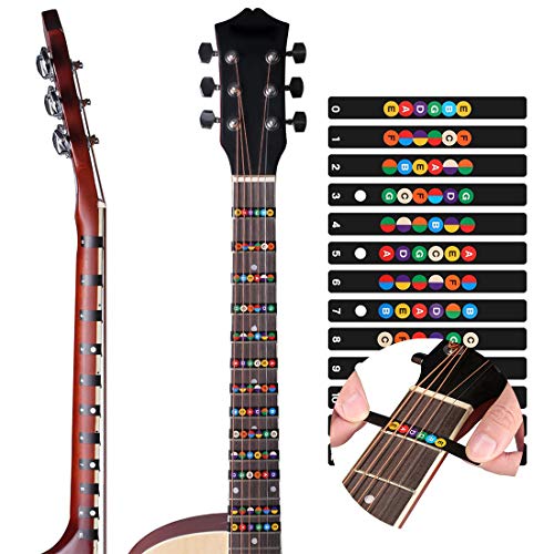Sistema de Aprendizaje de Guitarra, Clásico Chord Buddy y 100% Vinilo Colores Guitarra Afilar Imágenes Principiantes, Ayuda a la Enseñanza, Herramienta de Aprendizaje Para Principiantes