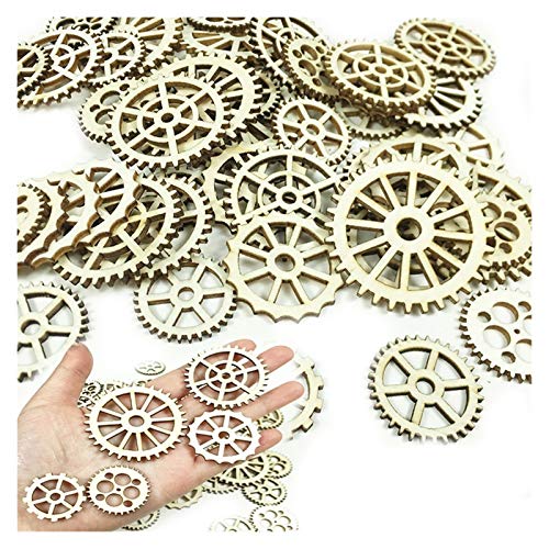 SMchwbc 25/50 / 100pcs de Engranajes Ronda Colgante de Madera Etiquetas Ornamento de Navidad Grabado Boda del Partido Crafts Decoración (Color : 25pcs)