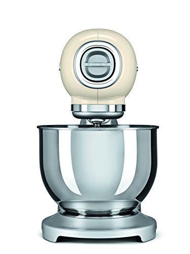Smeg Batidora amasadora SMF01CREU, 800 W, Acero Inoxidable, 10 Velocidades, Crema
