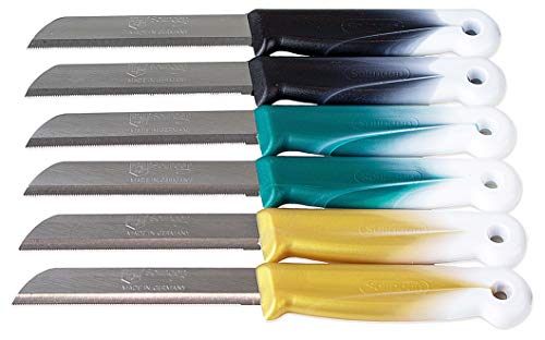 SMI - 24 Pcs Solingen Cuchillo vegetal profesional, cuchillo fruti, Cuchillos de cocinero, cuchillo de cocina acero inoxidable, utensilios de cocina
