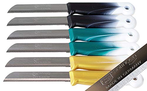 SMI - 6 Pcs Solingen Cuchillo vegetal profesional, cuchillo fruti, Cuchillos de cocinero, cuchillo de cocina acero inoxidable, utensilios de cocina