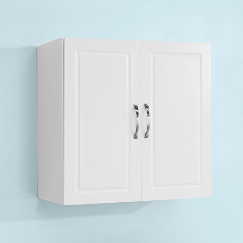 SoBuy Armario Auxiliar Multiusos de Pared,Armario Suspendido con 2 Puertas,Blanco,L60 x H 60 cm,FRG231-W,ES