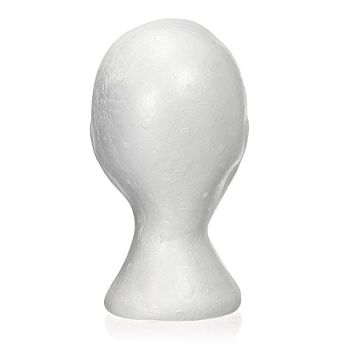 SODIAL(R) 27.5*52cm Manequi / Maniqui de cabeza Mujer de Espuma(Poliestireno) Expositor para gorro,auriculares, accesorios de pelo y pelucas Foam Mannequin Woman