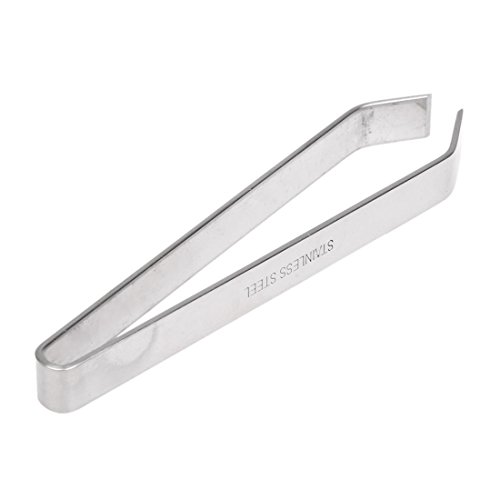 SODIAL(R) Pinzas de espina Pinzas de acero inoxidable de huesos de pescado Pinza de extraccion de 12 cm de largo Plateado
