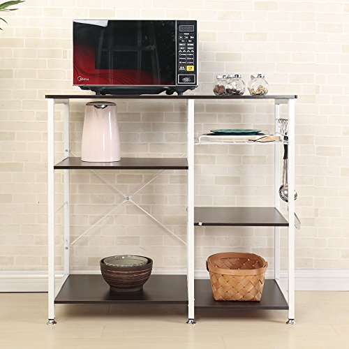 sogesfurniture Estante de Cocina Estante de Microondas, 3 Niveles Baker's Rack Soporte Organizador para Carro de Microondas Estantes de Almacenamiento, Negro W5S-BK-BH